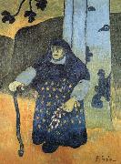 Paul Serusier old berton woman under a tee Sweden oil painting artist
